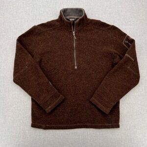 Outdoor Research Wool Blend 1/4 Zip Fleece Pullover Men Medium Brown Gorpcore
